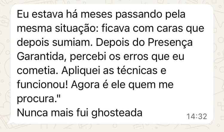 Depoimento real de cliente satisfeita